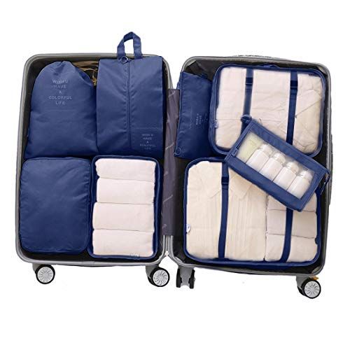 1D70 6pcs/Set Packing Cube Family Saving Space Clothes Packing Cubes for Travel 