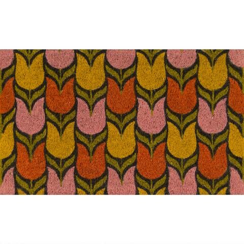 Multicolor Tulips Coir Doormat