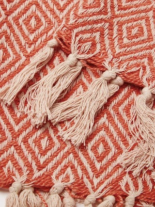 Dos Recycled Cotton Throw - Coral Pink