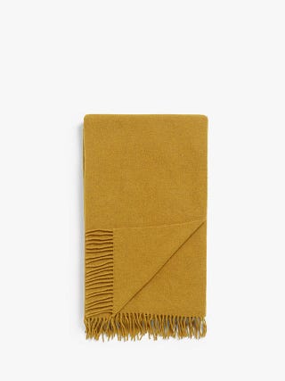 Plain Wool Throw - Mustard