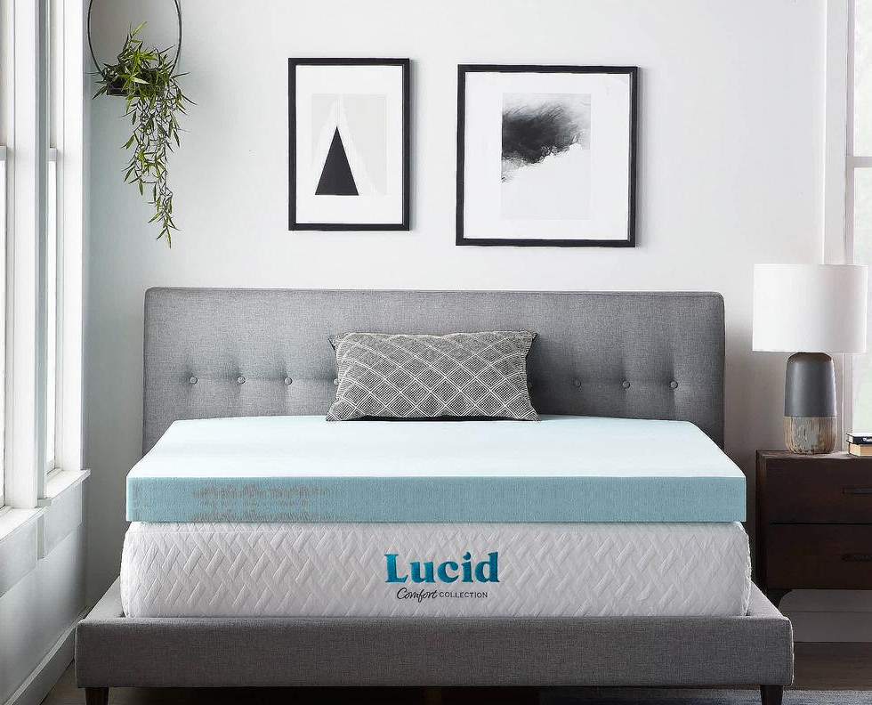 Lucid Comfort Collection 4 Inch Gel and Aloe Infused Memory Foam