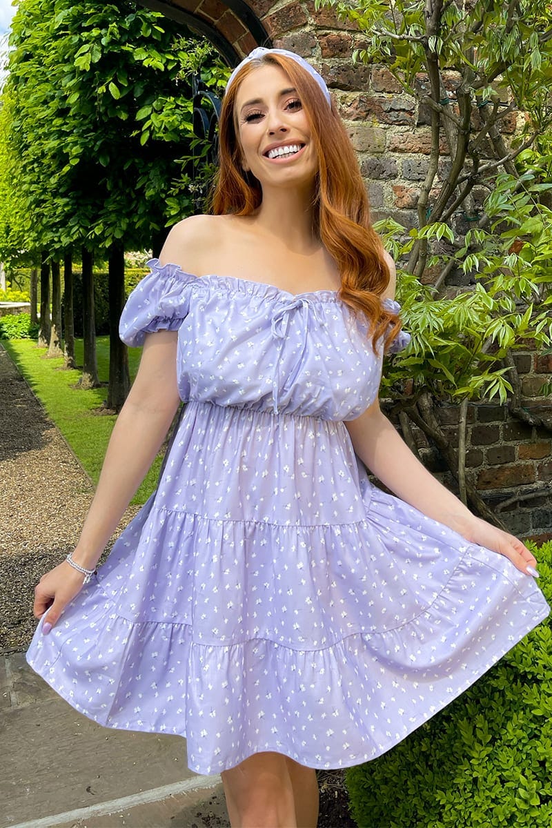 Stacey Solomon Lilac Floral Dress, In The Style, £35
