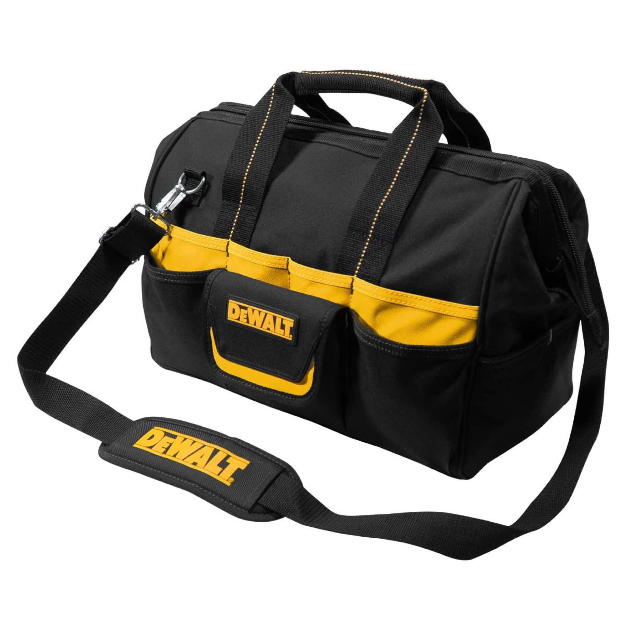 15" TOOL BAG HEAVY DUTY BLACK & YELLOW CARRY TOTE STORAGE CHEST ORGANISER 380MM 