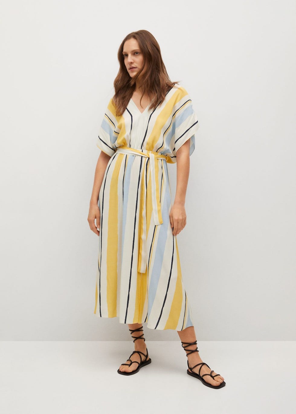 Belt striped dress