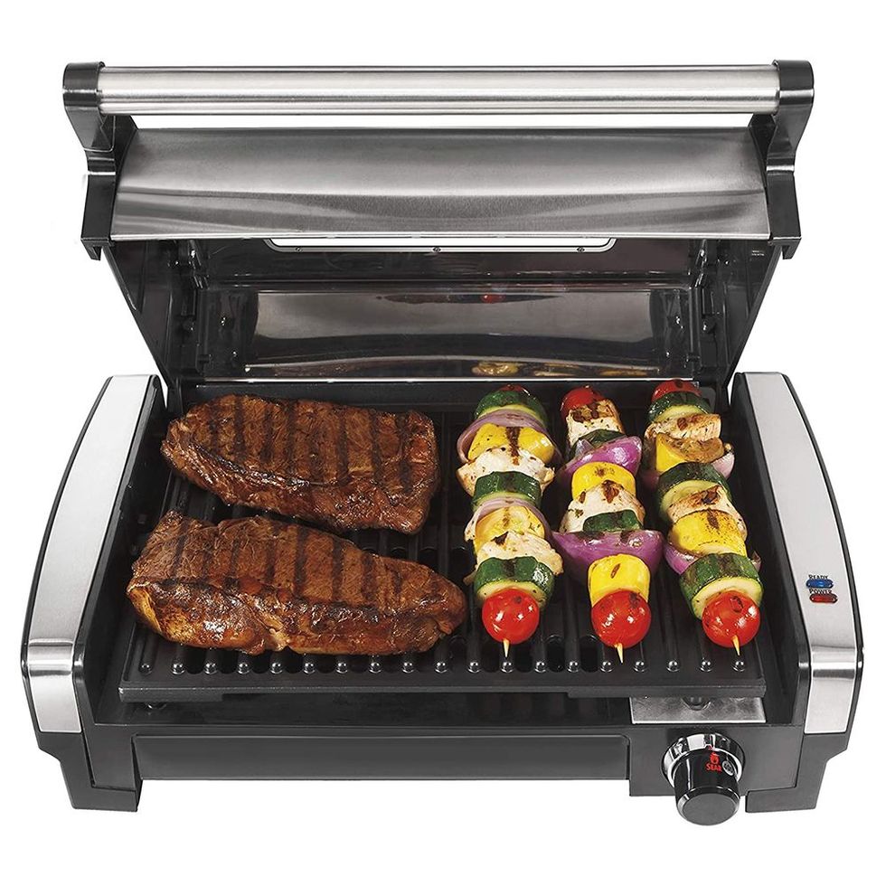  T-fal OptiGrill Stainless Steel Electric Grill 4 Servings 6  Automatic Cooking Modes, Intelligent grilling rare to well-done 1800 Watts  Nonstick Removable Plates, Dishwasher Safe, Indoor, Silver : Everything Else