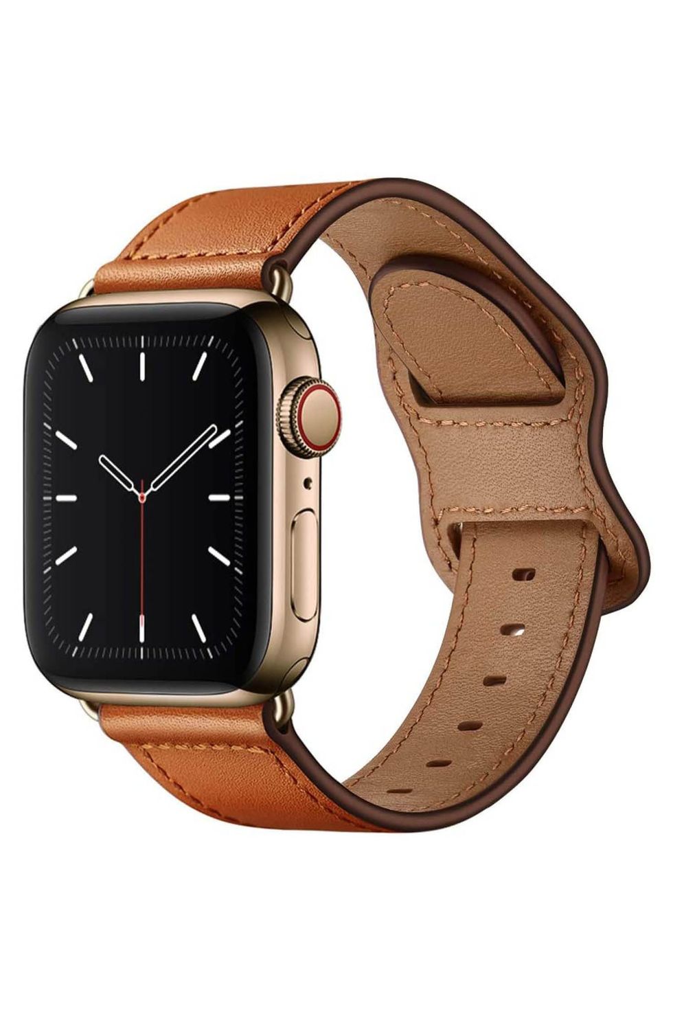 Apple Watch Band - iWatch Bands 38mm Genuine Leather Strap iPhone Smart  Watch Band Bracelet Replacement Wristband with Stainless Steel Adapter  Metal Clasp for Apple