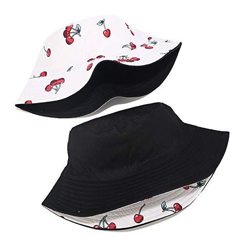 Print Reversible Bucket Hat In Cherry White And Black