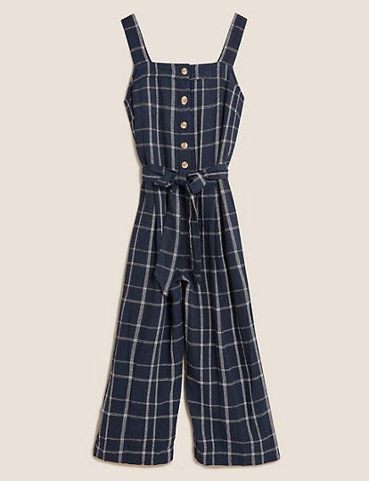 Linen Checked Jumpsuit, M&S, £45
