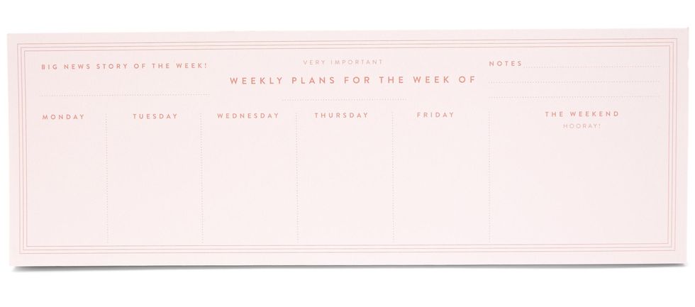 Bordered Weekly Desk Planner
