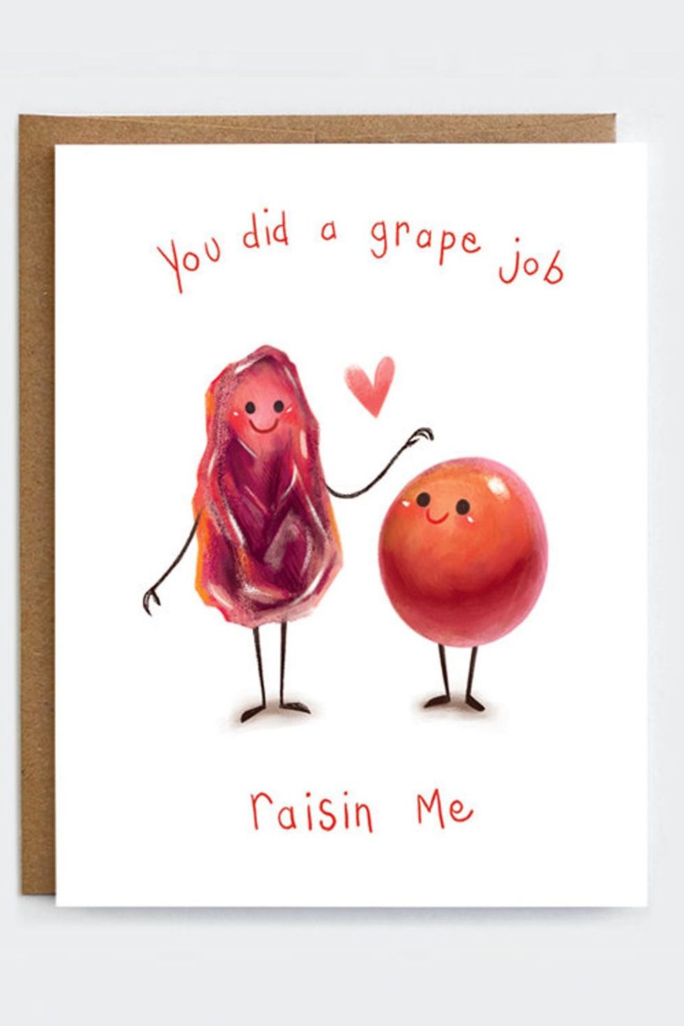 Funny Father's Day Card Grape Job Raisin Me 