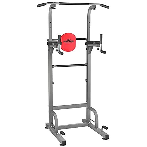 Wesfital Pull Up Bar Power Tower Dip Bar Station Dip Stand Multi-Functional  Workout Equipment Strength Training Machine for Men Women Home Gym