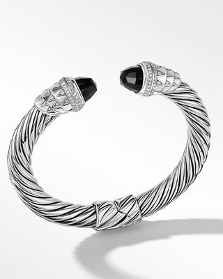 Empire Cable Bracelet with Black Onyx and Pavé Diamonds