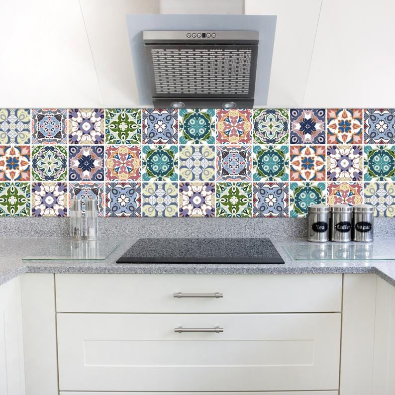 How to use tile stickers, paint and stencils to cover old tiles