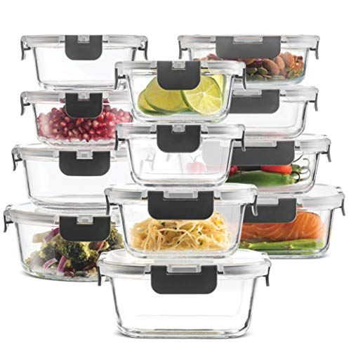 24-Piece Superior Glass Food Storage Containers Set 