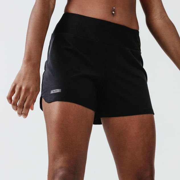 Women's Running Shorts with Built-In Tights Dry+ - black - Decathlon