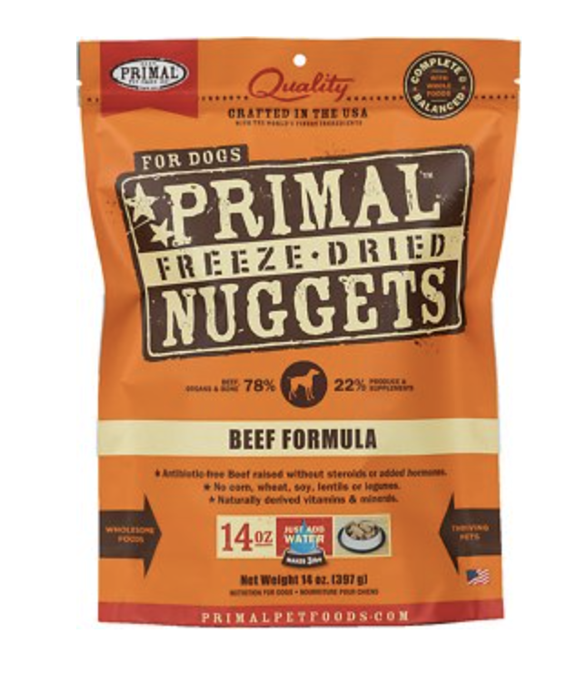 Primal Beef Formula Nuggets Raw Freeze-Dried Dog Food