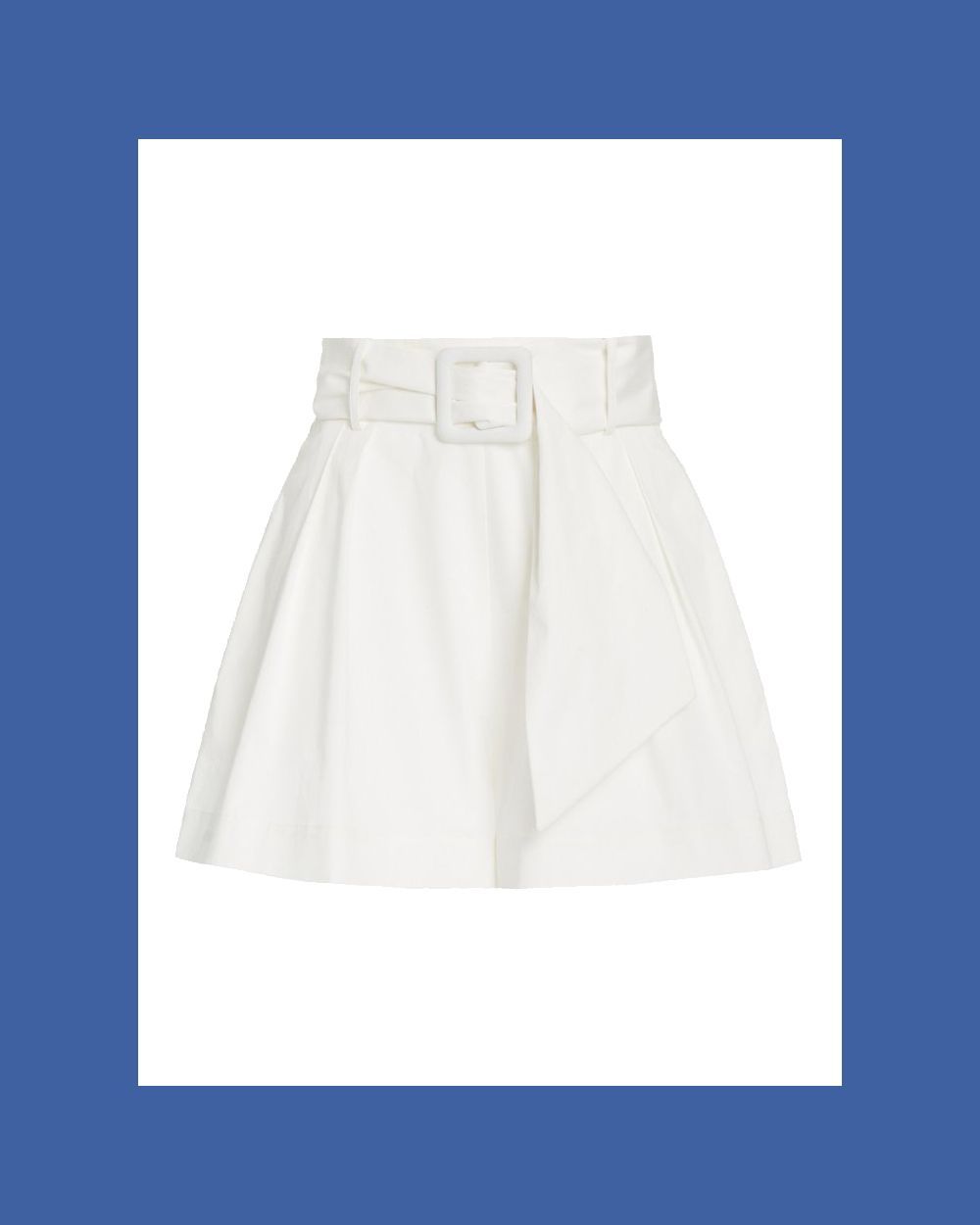 Belted Cotton-Blend Shorts