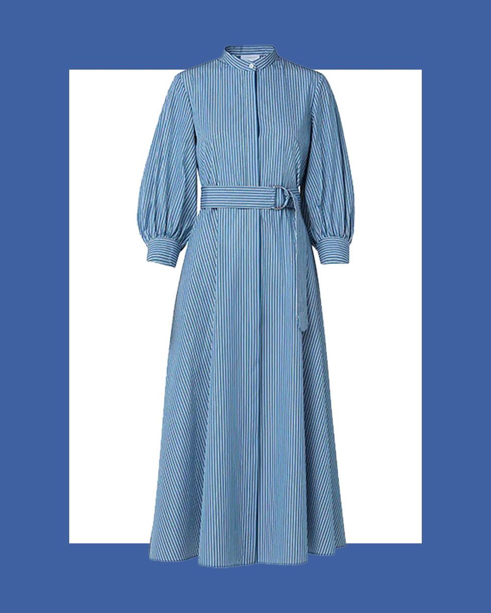 Bishop-Sleeve Midi Dress