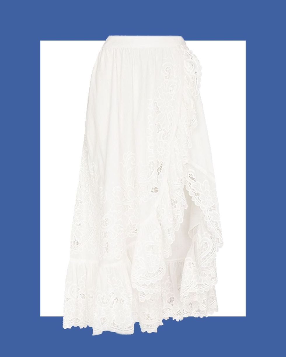 Lulu Lace-Trim Wraparound Skirt