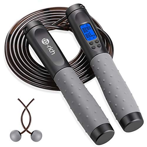 Tangle Free Jump Rope for Women Skipping Rope Adult Men and Kids Fitness Jump Rope HIIT & outdoor exercises Skipping Rope with PVC Handles for Home Fitness Gym Workouts 