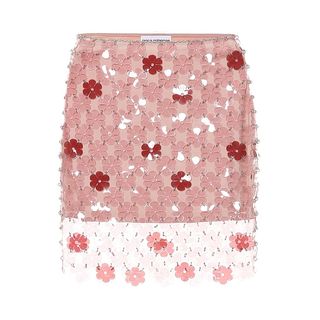 Floral paillette miniskirt