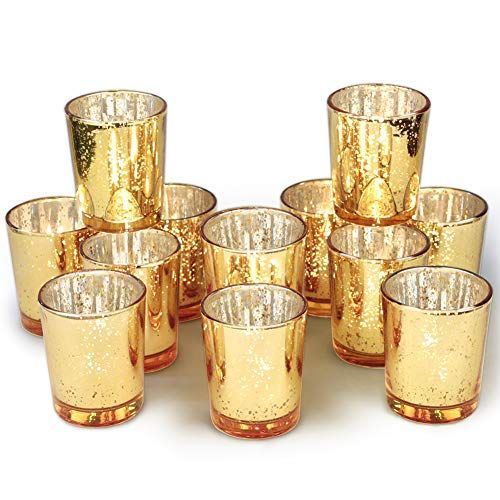 Gold Votive Candle Holders (Set of 12)