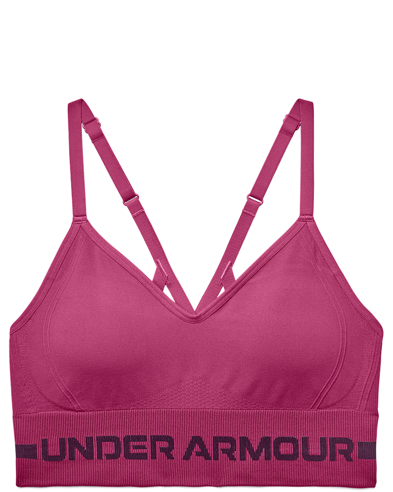 Under Armour Pale Lilac/Pink & Gray Longline Seamless Sports Bra