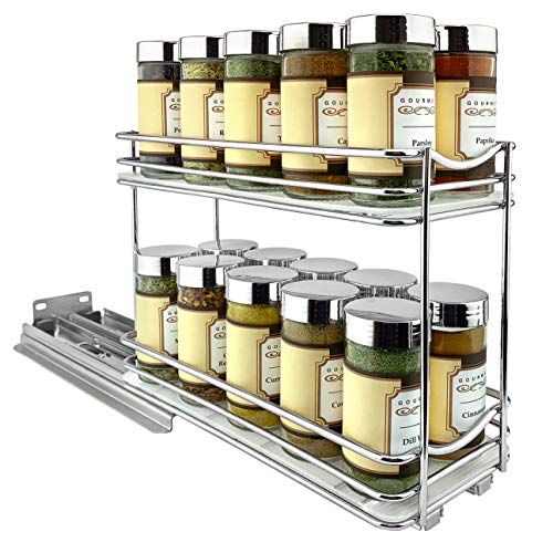 SpiceLuxe Bamboo Stadium Rack Beautiful Spice Organizer for Counter or  Cabinets | Spice Jars Not Included