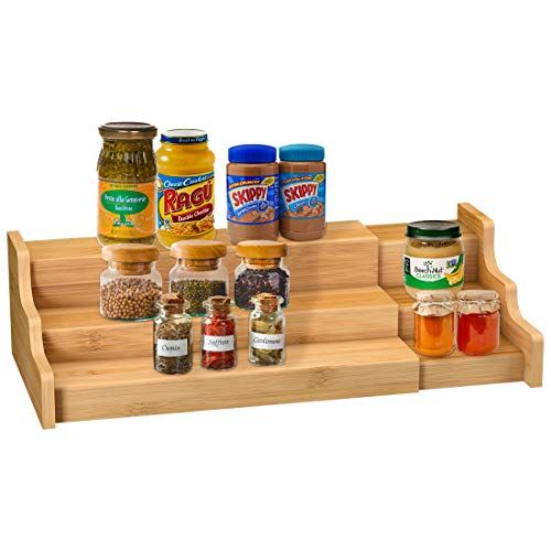 AmHoo Acrylic Spice Rack 5 Tiers Seasoning Shelf Kitchen Spice Rack Organizer 