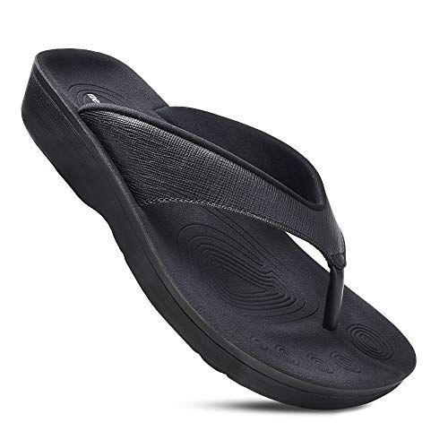 ADAX Women's Comfortable Memory Foam Flip Flops,Soft Cushion Non Slip Thong Sandals With Arch Support 