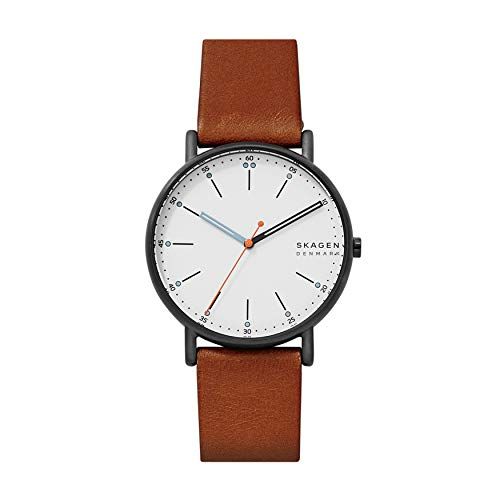 Signature Stainless Steel and Leather Watch 