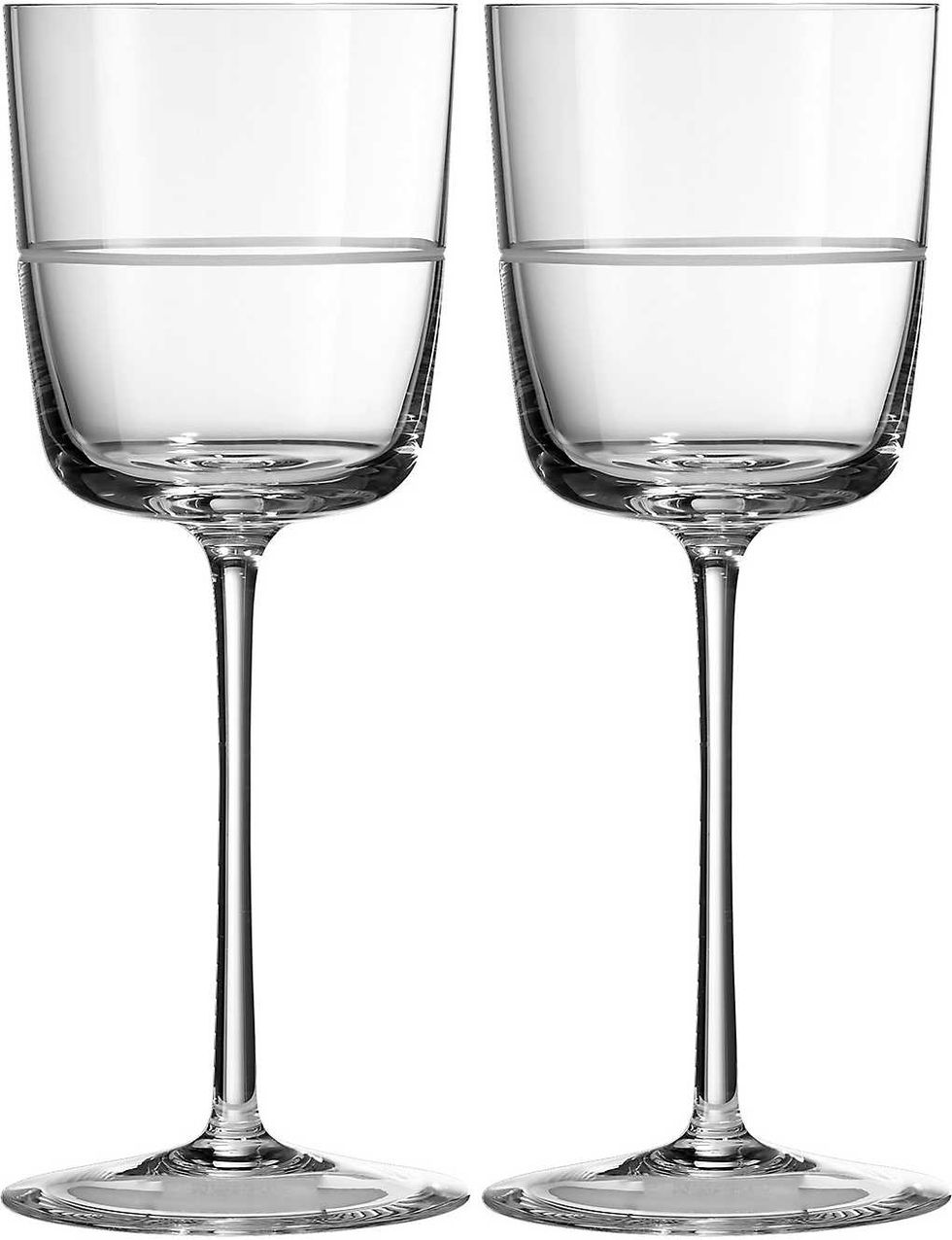 Bande crystal wine glasses pair