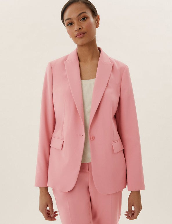 Pink Single Breasted Blazer