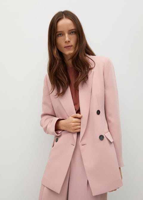 Pastel Pink flowy suit blazer