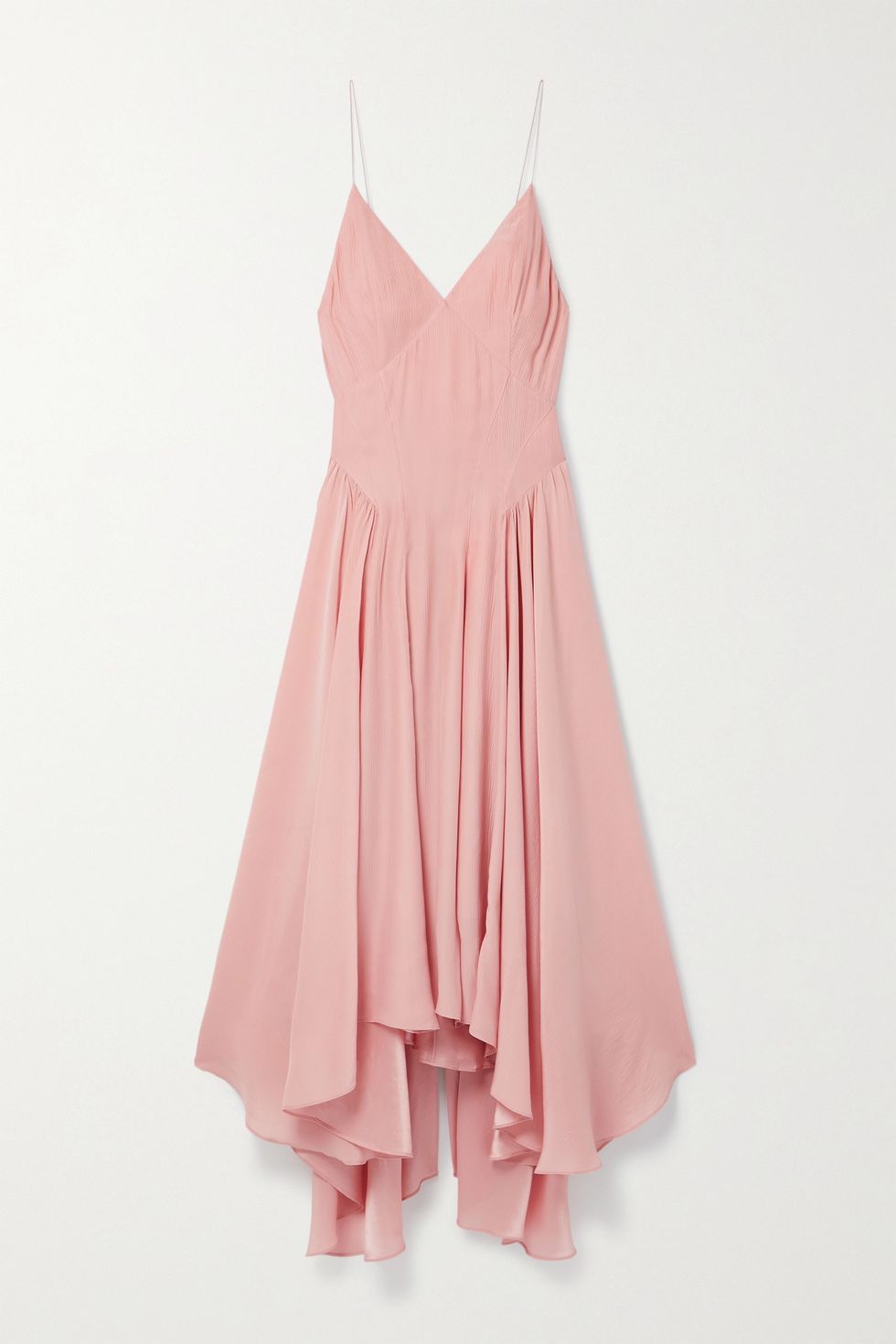 Maren asymmetric silk-crepon dress