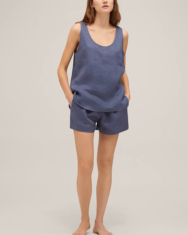 Linen Camisole Shorts Pyjama Set