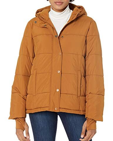  Heavy-Weight Long-Sleeve Hooded Puffer Coat