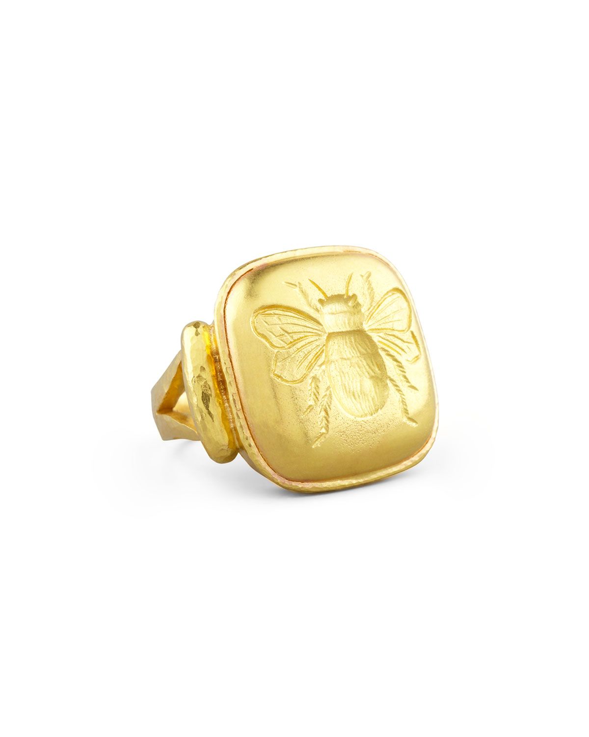 19k Gold Bee Cushion Ring