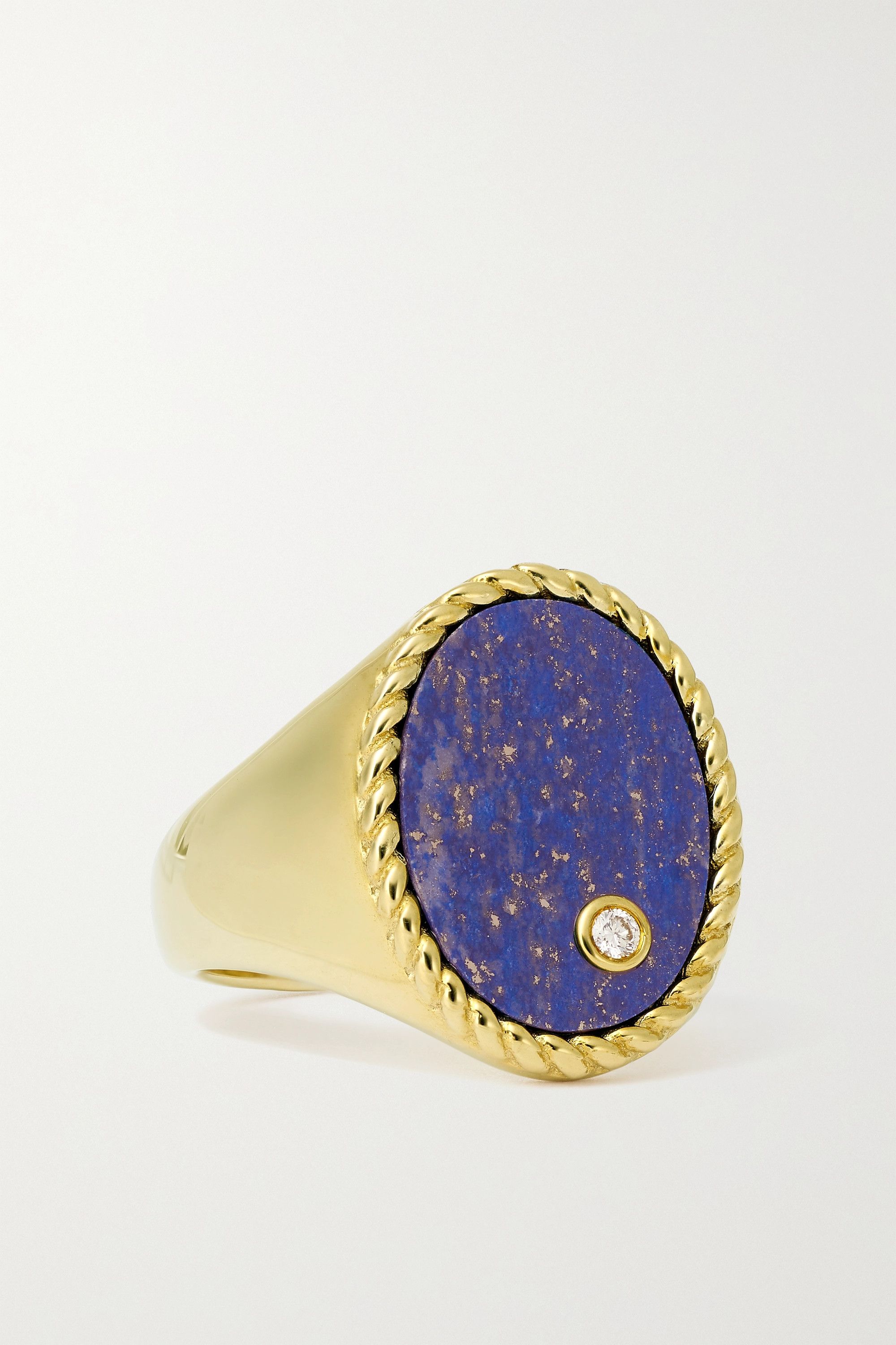 9-karat gold, lapis lazuli and diamond ring