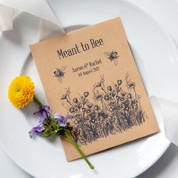 10 Personalised 'Meant To Bee' Seed Packet Favours