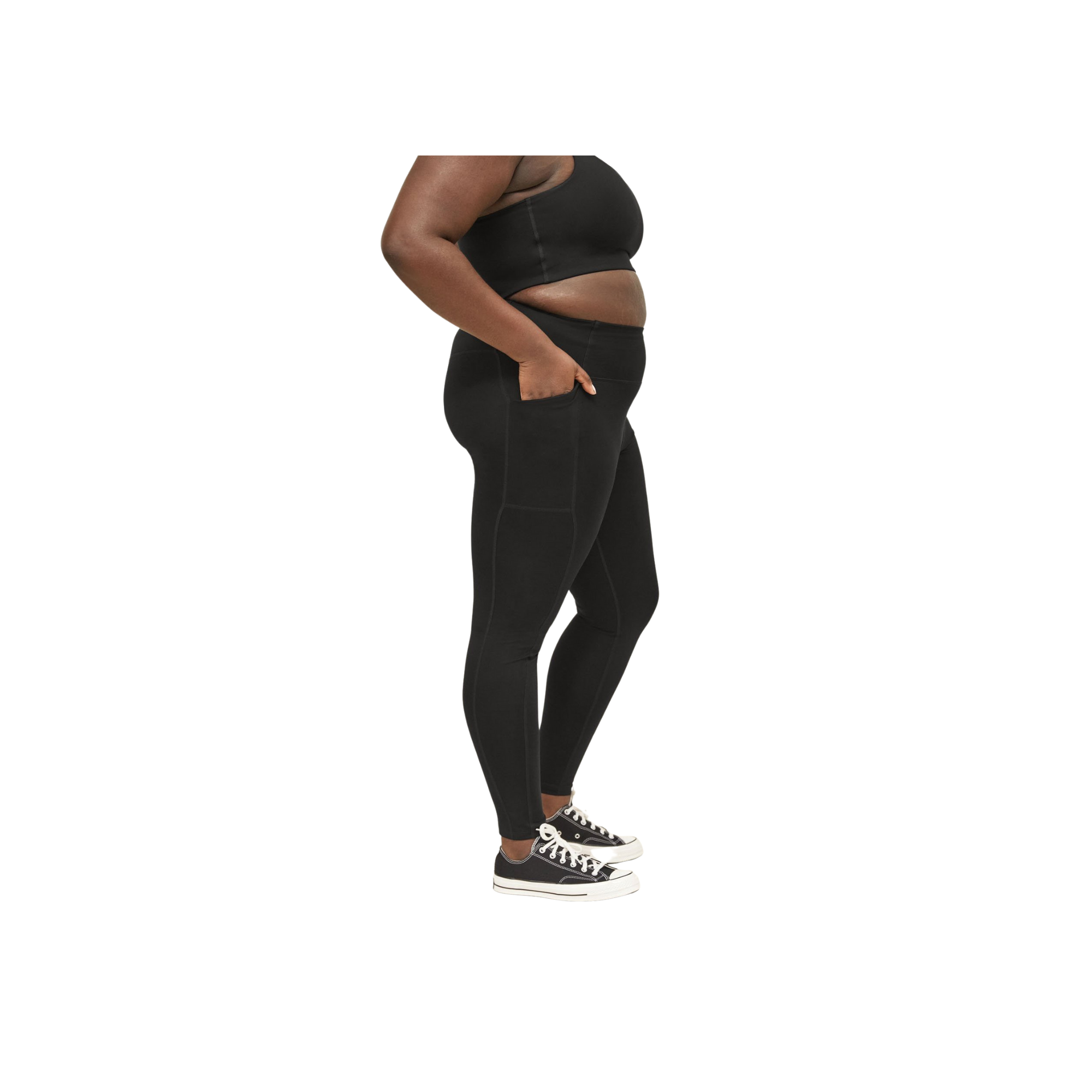 Being Runner Plus Size Trendy Women Gym Leggings With Pocket (Plain Grey &  Black Side Long