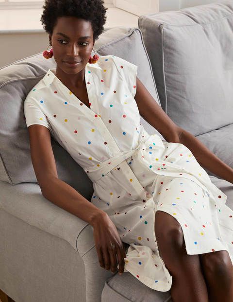 White polka cheap dot shirt dress