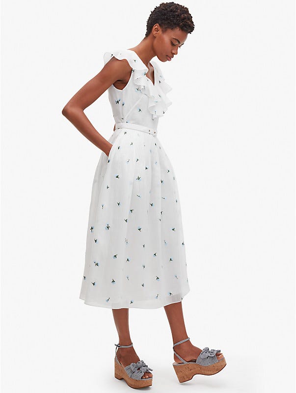 dainty bloom embroidered dress