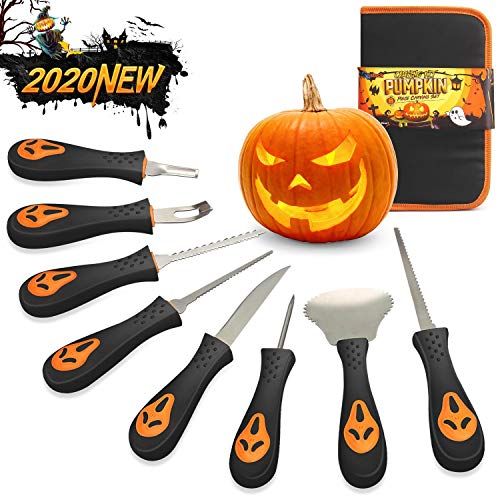 10 Stencils Halloween Pumpkin Carving Kit with 5 Tools and Stencils