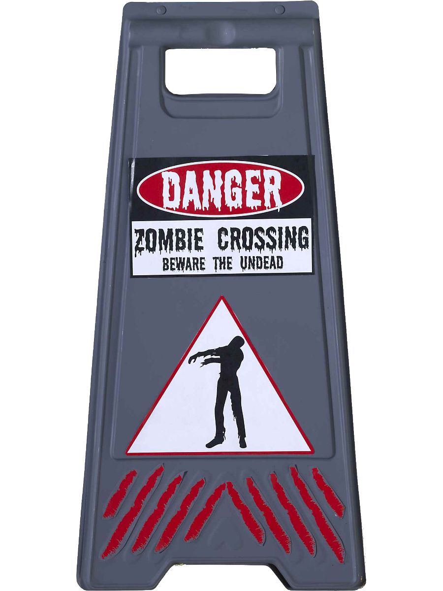 Zombie Crossing Warning Floor Sign