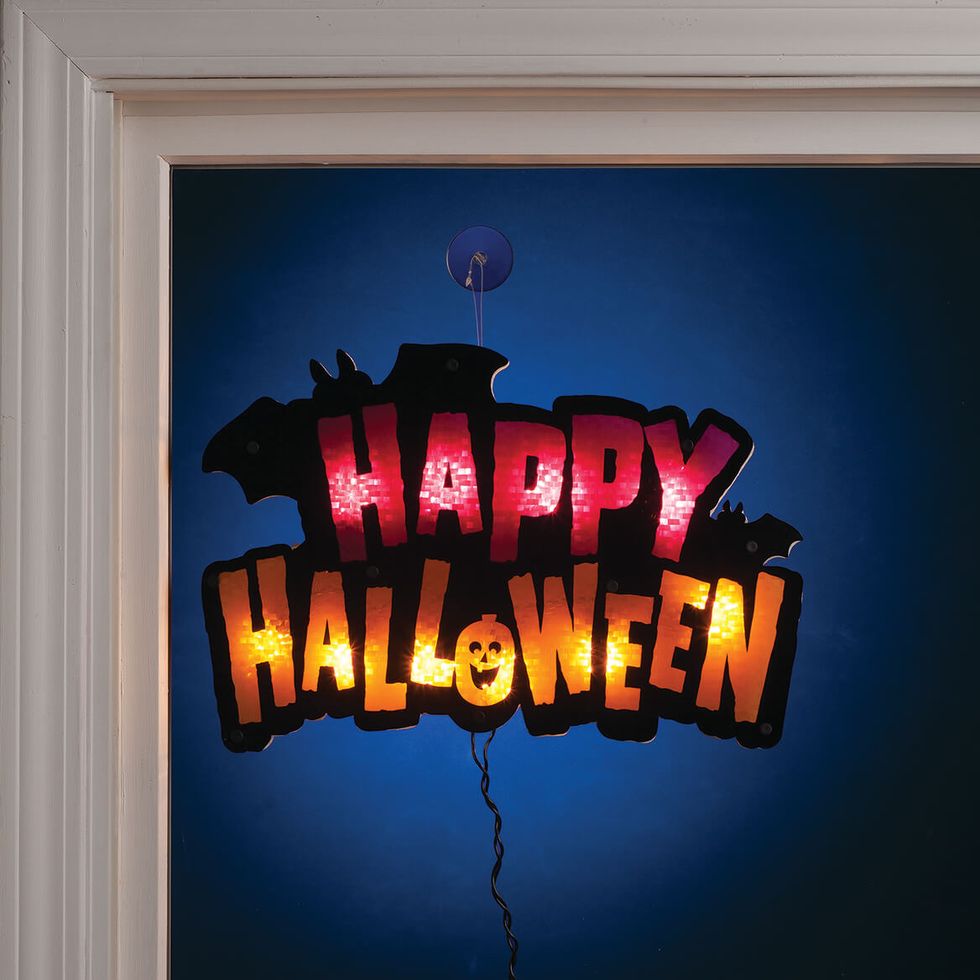 Lighted Happy Halloween Window Decoration