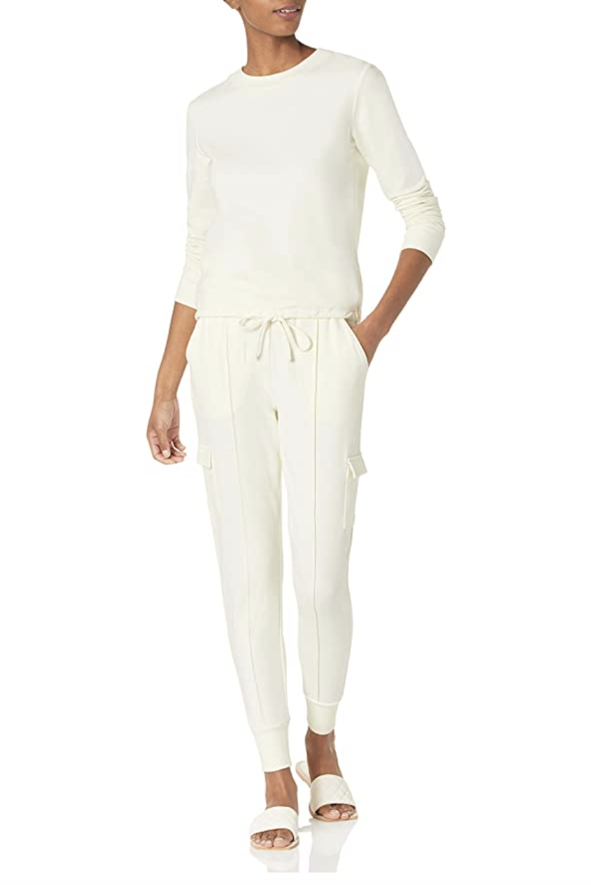 Terry Cotton and Modal Relaxed-Fit Cropped Long-Sleeve Sweatshirt and Jogger Set