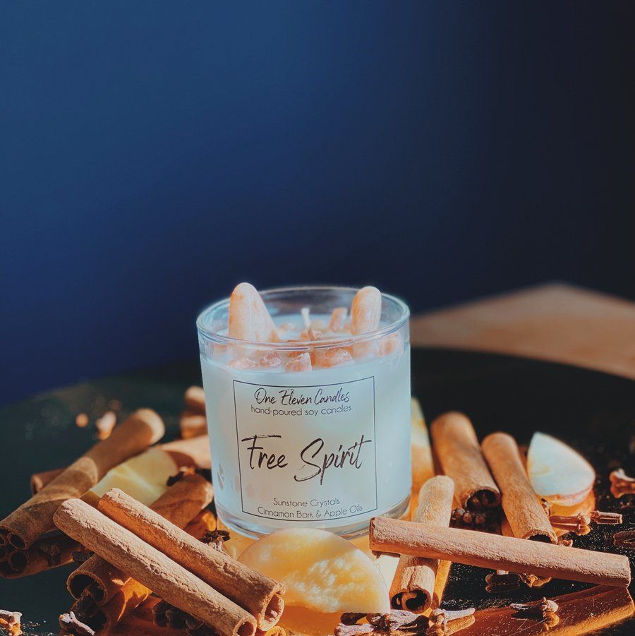 DIY Holiday Candle Kit Crystal Intention Fall Candle 