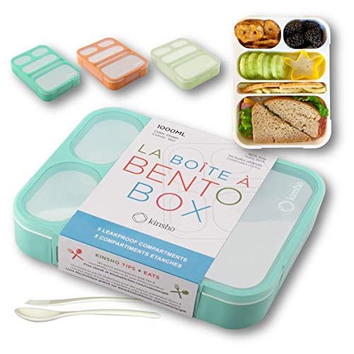 Genteen Bento Box for Kids, Kids Lunch Box with 3 Removable Compartments,  Toddler Baby Lunch Box for Daycare, School, Leak-proof Lunch Snack Portion