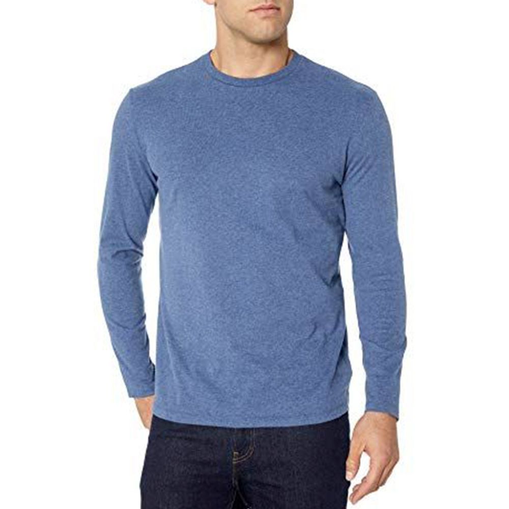 Fseason-Men Stay Warm Original Fit Solid Color Pullover Tees Top 